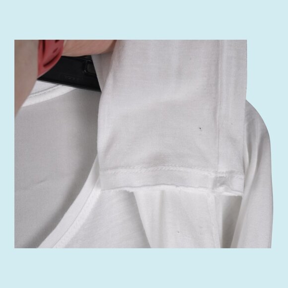 VINCE Shirt Women's Medium White Long Sleeve Contrast 100% Modal & 100% Silk - Picture 6 of 10
